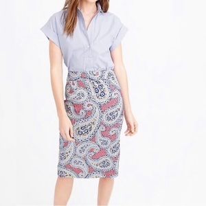 J. Crew Paisley No. 2 Pencil Skirt